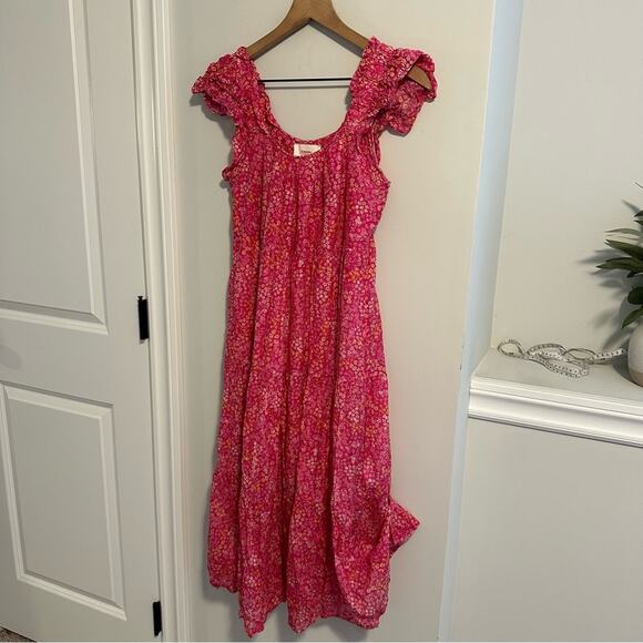 Xirena Pink Floral Cotton Silk Maxi Dress Small - Picture 6 of 12